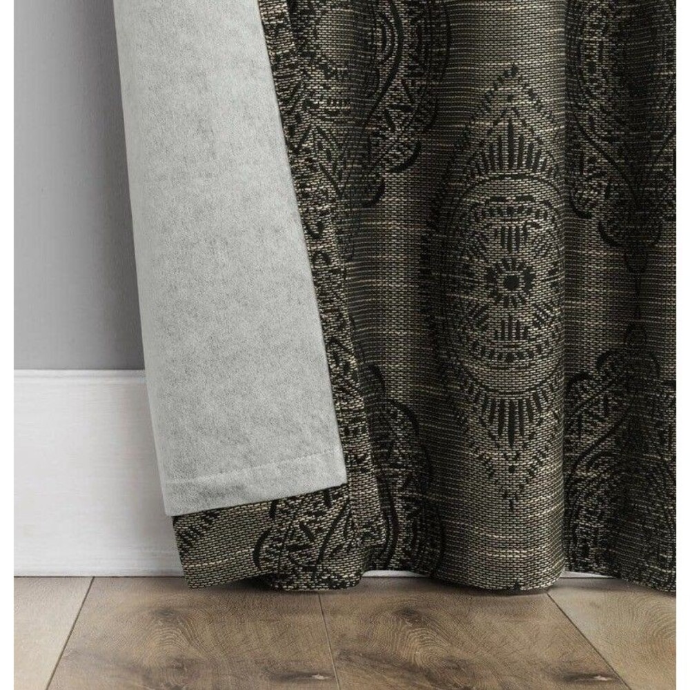 2 PCs Sun Zero Sintra Medallion Black 40"x84" Polyester 100% Blackout New - Picture 6 of 13